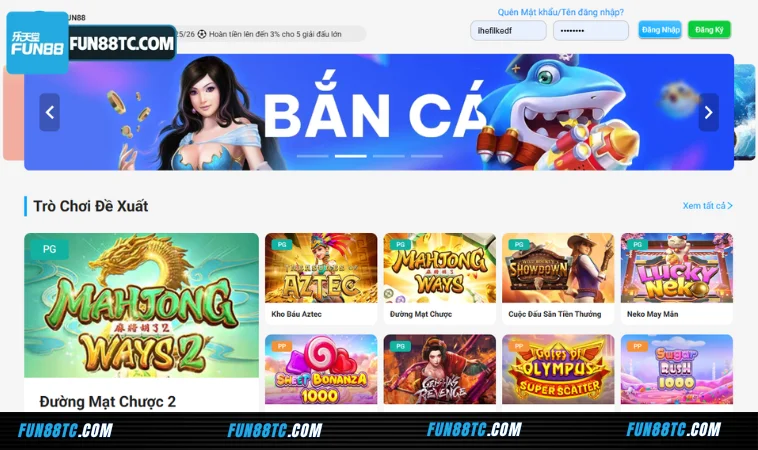 Khám phá kho trò chơi Fun 88 cung cấp